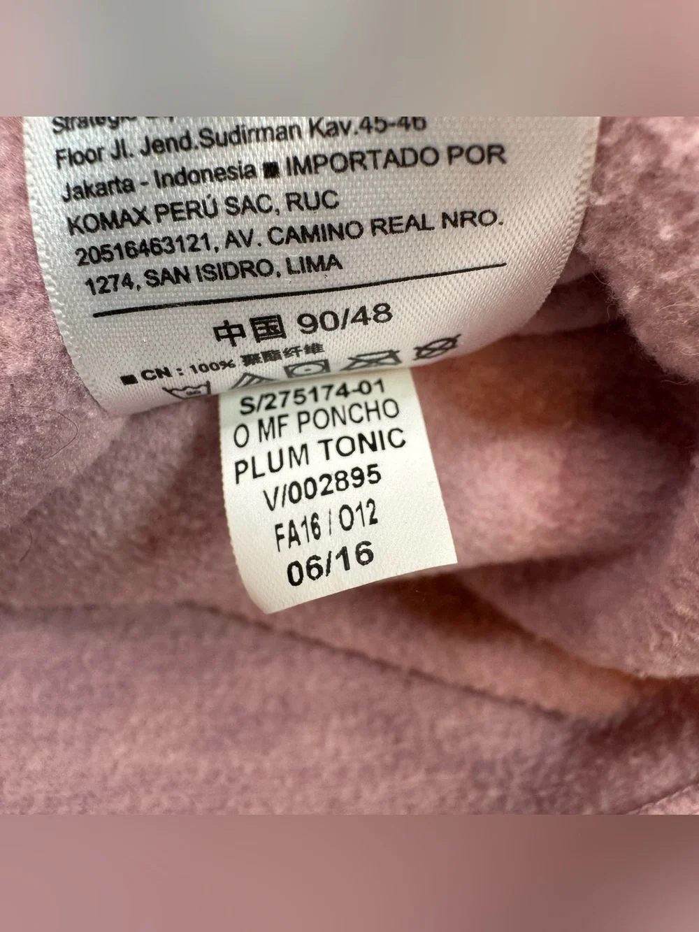 Toddler Girls' Plum Pink Micro Fleece Old Navy Hooded Poncho Cape Jacket 18-24mo